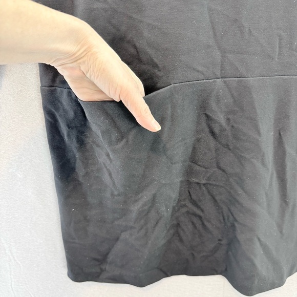 Eileen Fisher - women’s Milano Viscose knit Boat neck black jersey mini dress M - Picture 5 of 6